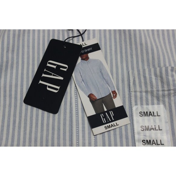 Gap men's striped button down collar classic long sleeve Oxford shirt S - Picture 7 of 12